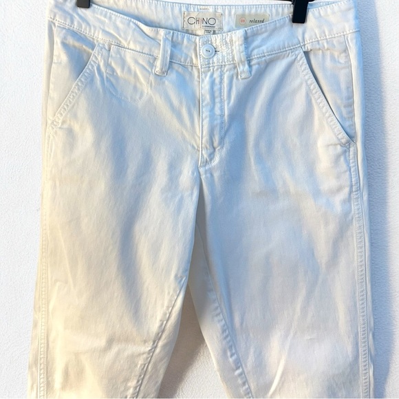Anthropologie • Relaxed Chino Classic White Mid Rise Womens Pant Size 28 - Picture 3 of 7